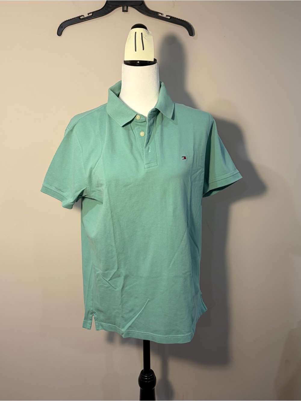 Tommy Hilfiger Mint Green Short-Sleeve Cotton Polo